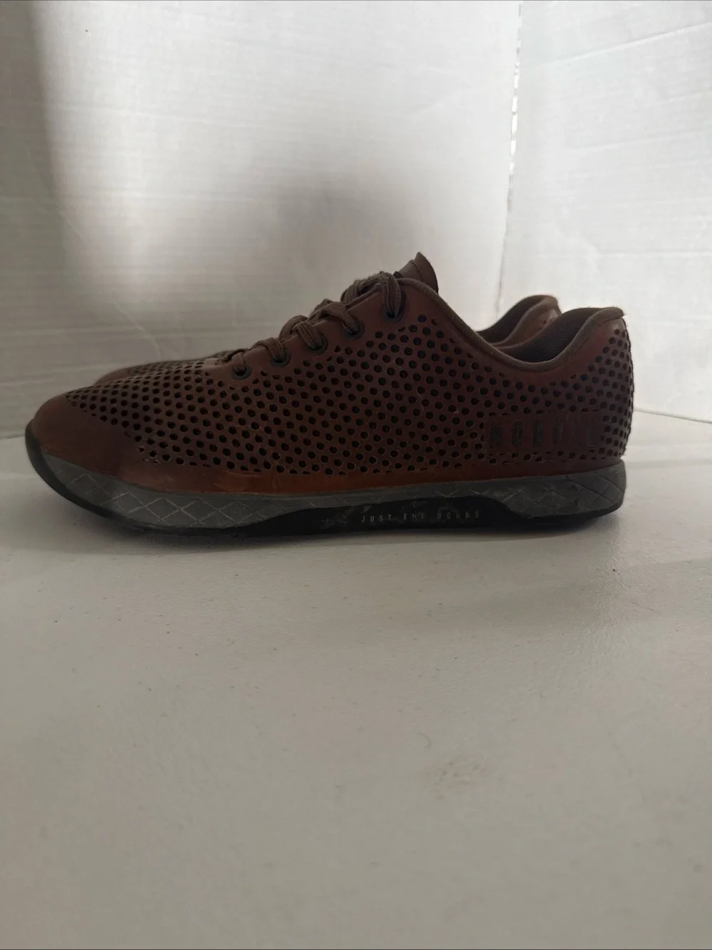 NOBULL Brown Perforated Leather Trainer